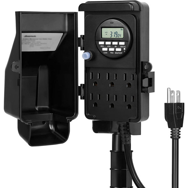 c&g outdoors Outdoor Digital Power Strip Timer, Outdoor Multi Socket